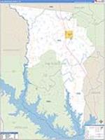 San Augustine, Tx Carrier Route Wall Map